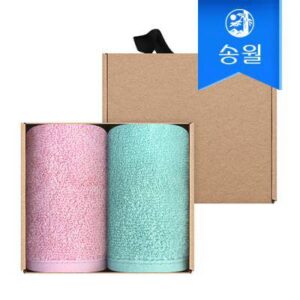 [송월타월] 항균 코튼루아 고리수건 핸드타올 2매 크라프트세트