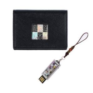 신문자도 자개 소가죽 명함지갑+자개USB 2종세트 거래처 임직원 선물