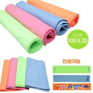 [스웨이드 스포츠타올] 사이즈 가로 100cm 세로 20cm 건식 응원타올 전면및 양면 전체인쇄가능