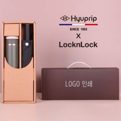 협립 3단60 슈퍼 젠틀맨 고밀도 수동식 우산+락앤락 뉴메트로투웨이 텀블러세트