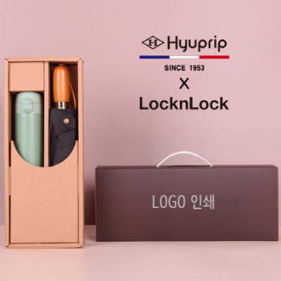 협립 3단60 슈퍼 엔티크 초고밀도 완전자동우산/양산+락앤락 슬림핏원터치 400ml 텀블러세트