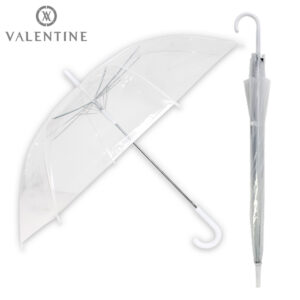 발렌타인 POE 60x8 자동 FRP 투명 무지 비닐 곡자 장우산