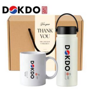 한국 K컬쳐 독도보틀 40240 핸들 텀블러 550ml 도자기 머그 선물세트