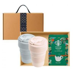 친환경 접이식 실리콘 텀블러 500ml + 스타벅스 드립백 5P 고급띠지 선물세트