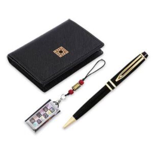 워터펜 블랙 완자문 소가죽 명함지갑 신문자도 자개 USB 3종 세트 VIP선물