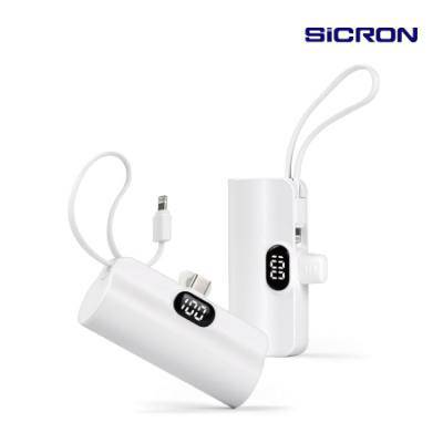 시크론 도킹형 듀얼 LED 디스플레이 보조배터리 5,000mAh CC-510 (C타입메인)
