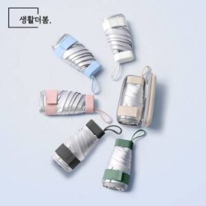 생활더봄 6k 6단 초경량 티타늄 실버 UV 차단 미니 접이식 양우산