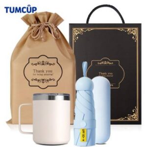 텀컵 텀블러 우산 선물세트 (TS-2404U5 텀블러1+5단 미니우산1)