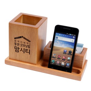 원목명함트레이필기구통