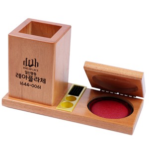 원목인주필기구통