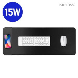 엔보우 15W 스마트 장패드 초고속 무선충전 마우스 장패드