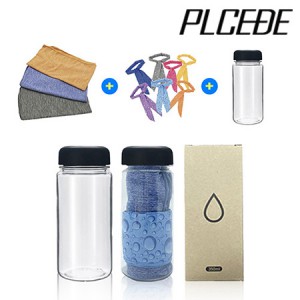 [플씨드] 마블 쿨타올 + 국산 물방울 쿨스카프 + 보틀350ml 세트