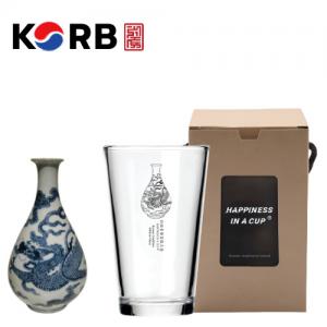 한국전통 백자청화 샤이닝 글라스컵 480ml 1P 선물세트