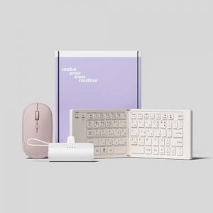 루티네 선물세트 접이식무선키보드+무소음무선마우스(02)+보조배터리
