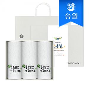 [송월타올] 노동절 근로자의 날 기념선물 좋은일클로버 3매 선물세트(쇼핑백) 기념수건 답례품