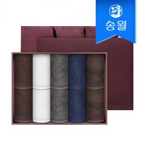 [송월타월] 헤비무지 10매 세면타올 선물세트(쇼핑백)