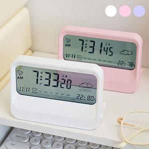 로티 LCD 온습도 알람탁상시계