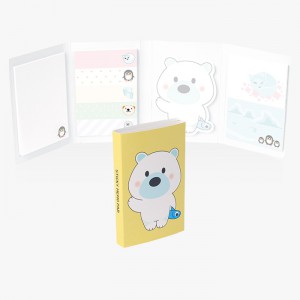 곰돌이 4단 접이 점착메모지 판촉물